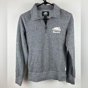 Roots Salt & Pepper Grey Quarter-Zip Sweatshirt - XS